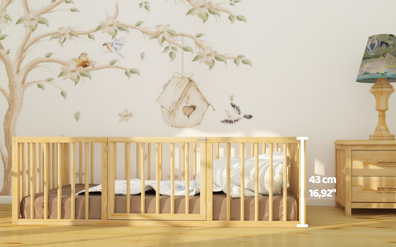 Montessori Natural Wooden Child Bed