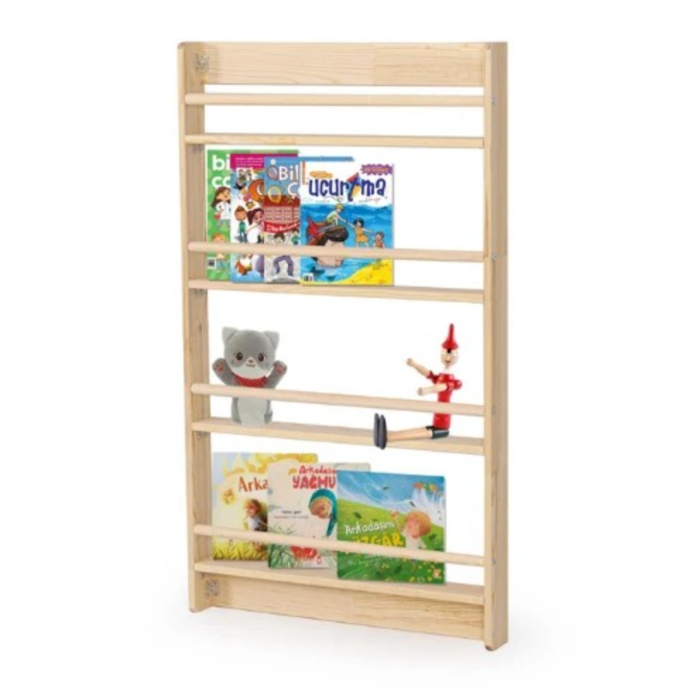 Montessori Wall Mounted Bookshelf, 4 Shelves