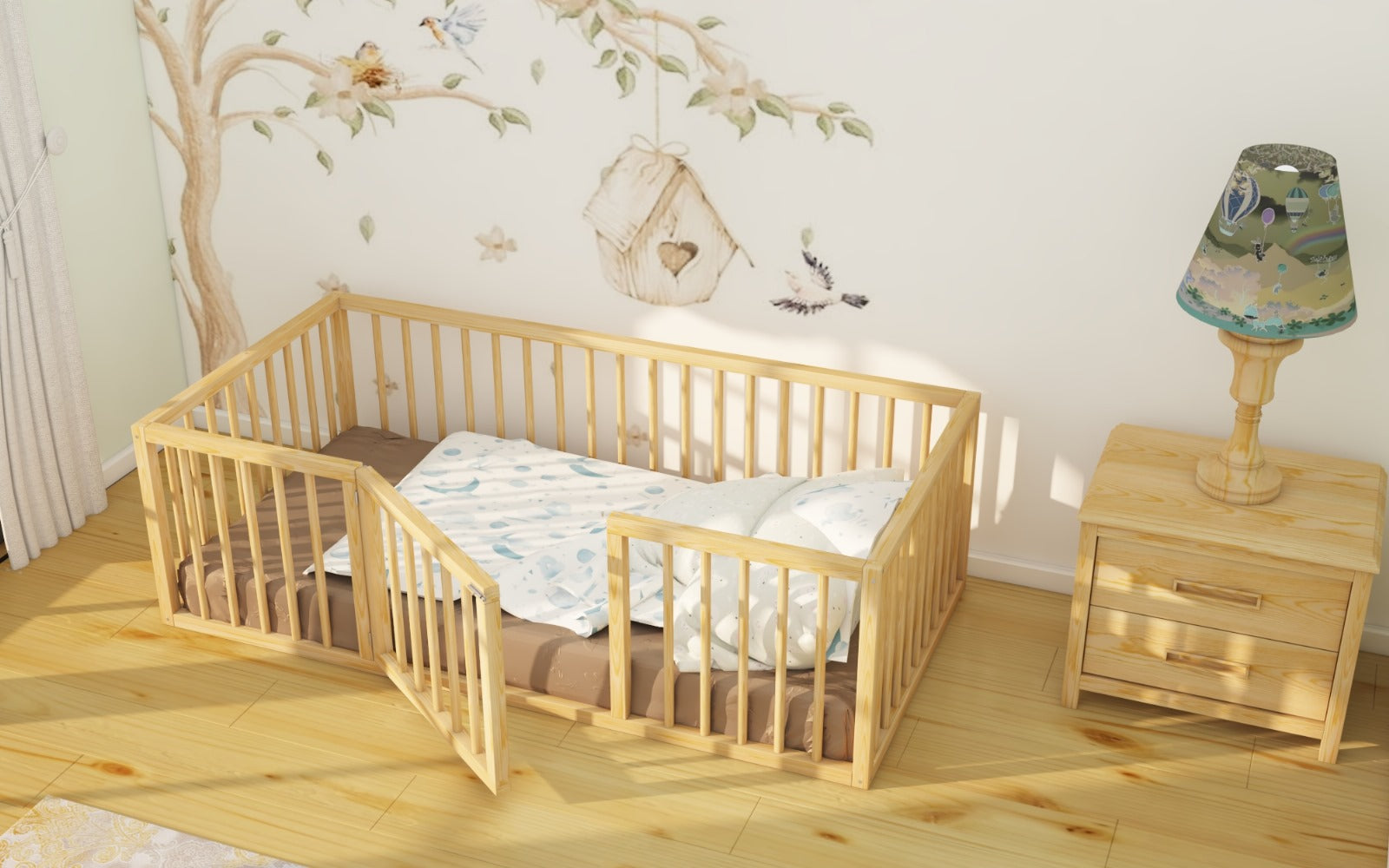 Montessori Natural Wooden Child Bed