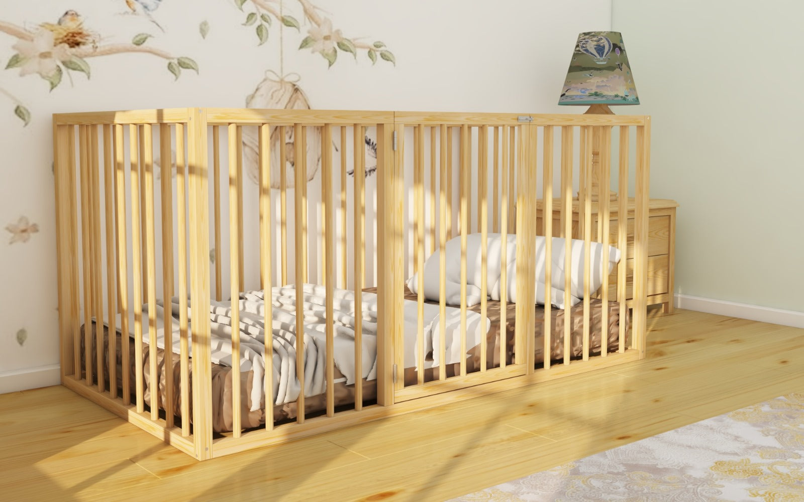 Montessori Wooden Loft Bed for Autistic Children, Playpen