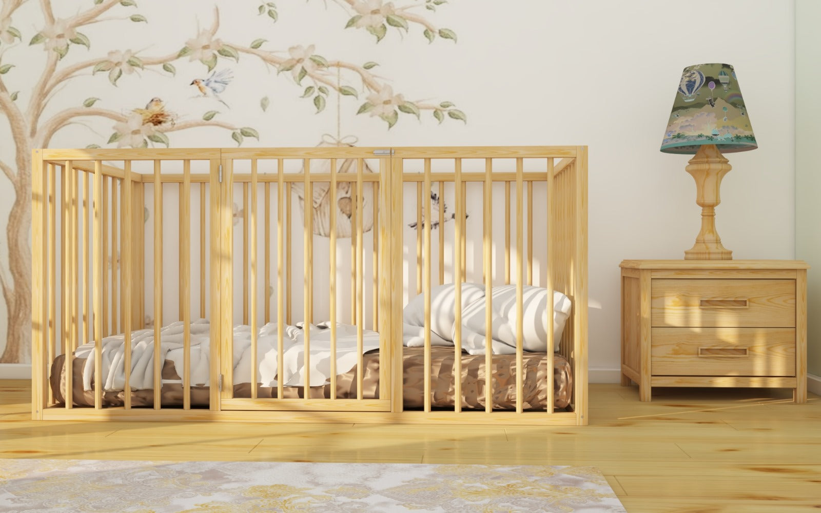 Montessori Wooden Loft Bed for Autistic Children, Playpen